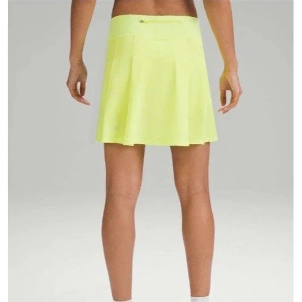 Lululemon Pace Rival Mid-Rise Skirt Extra Long Electric Lemon Women's Size 4 - Picture 3 of 10